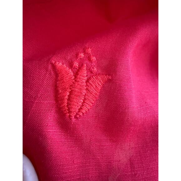 J. Marie Embroidered Red Floral Dress – Size M - Picture 6 of 8